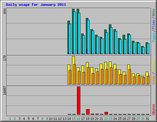 Daily usage for January 2011