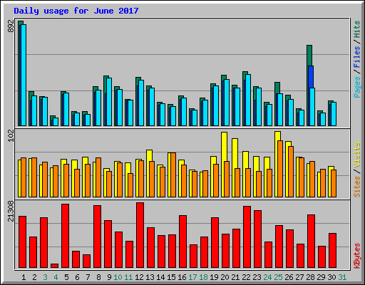 Daily usage for June 2017