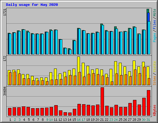 Daily usage for May 2020