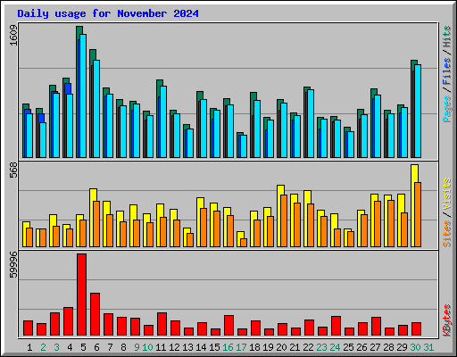 Daily usage for November 2024