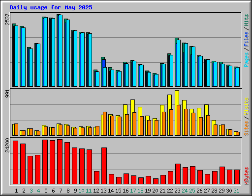 Daily usage for May 2025