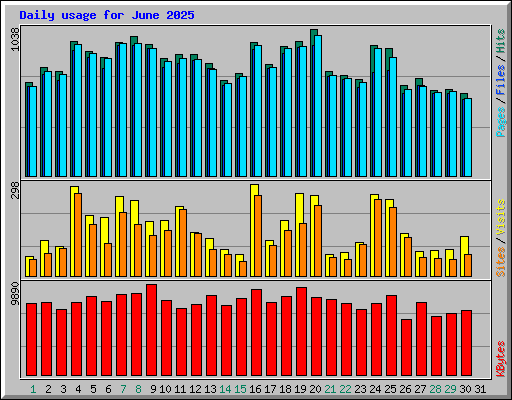 Daily usage for June 2025