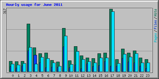 Hourly usage for June 2011