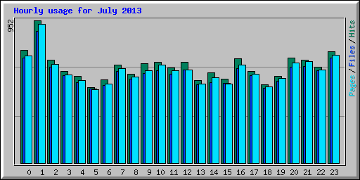 Hourly usage for July 2013