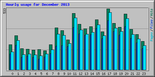 Hourly usage for December 2013