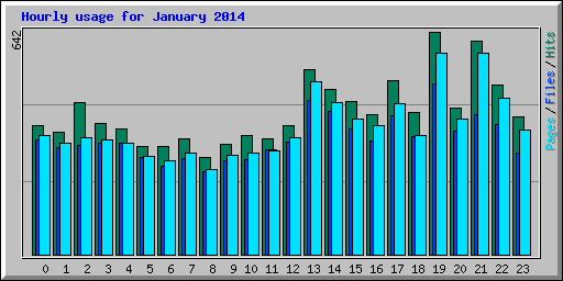 Hourly usage for January 2014