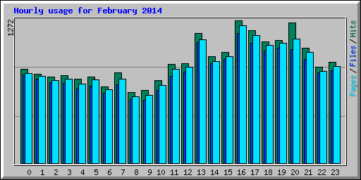 Hourly usage for February 2014