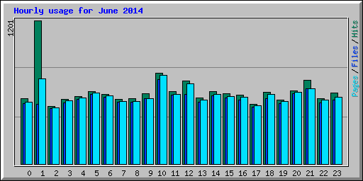 Hourly usage for June 2014