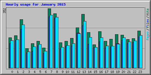 Hourly usage for January 2015