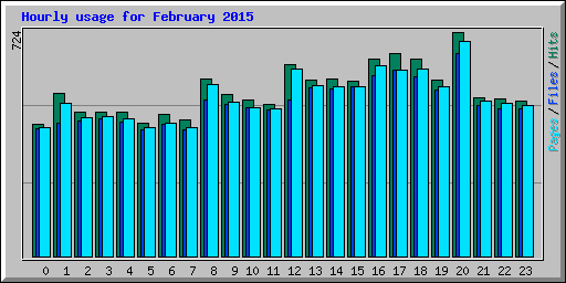 Hourly usage for February 2015