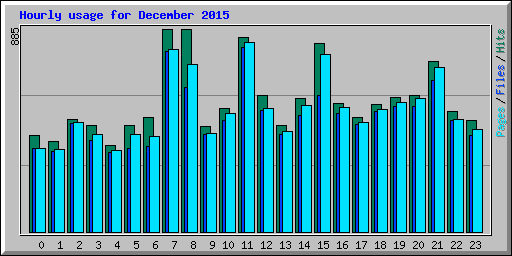 Hourly usage for December 2015