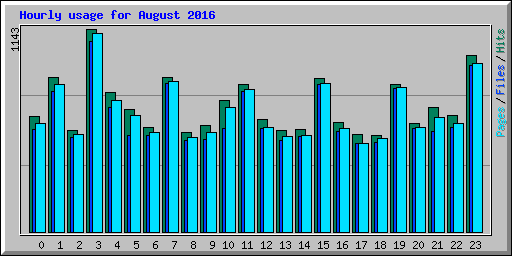 Hourly usage for August 2016