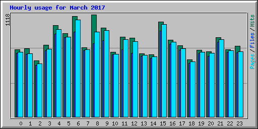 Hourly usage for March 2017