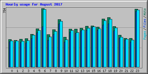 Hourly usage for August 2017