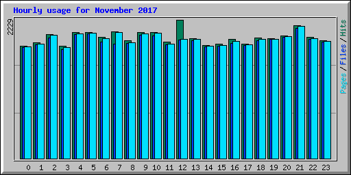 Hourly usage for November 2017