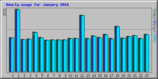 Hourly usage for January 2018