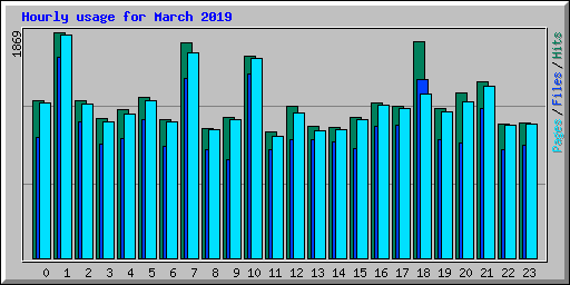 Hourly usage for March 2019