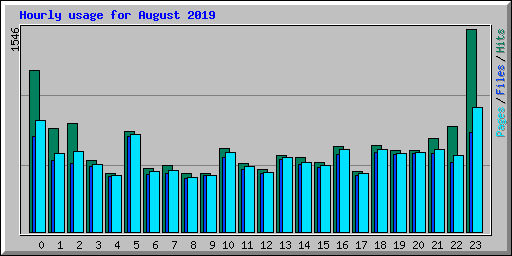 Hourly usage for August 2019