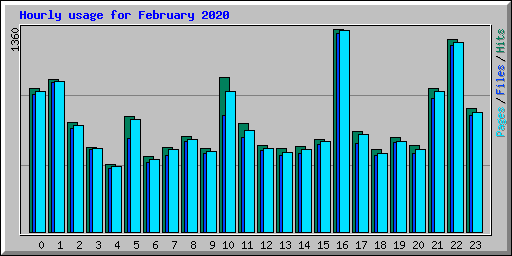 Hourly usage for February 2020