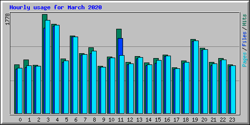 Hourly usage for March 2020